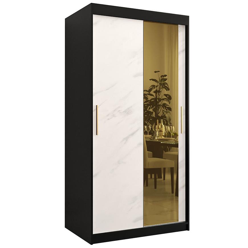 Skříň Platinum T2 100 černá mramor/bílá Baumax