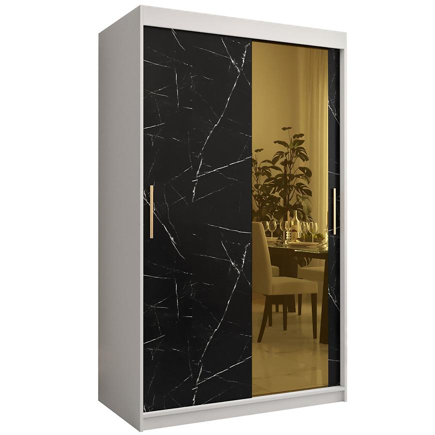 Skříň Platinum T2 120 bílá mramor/černá Baumax