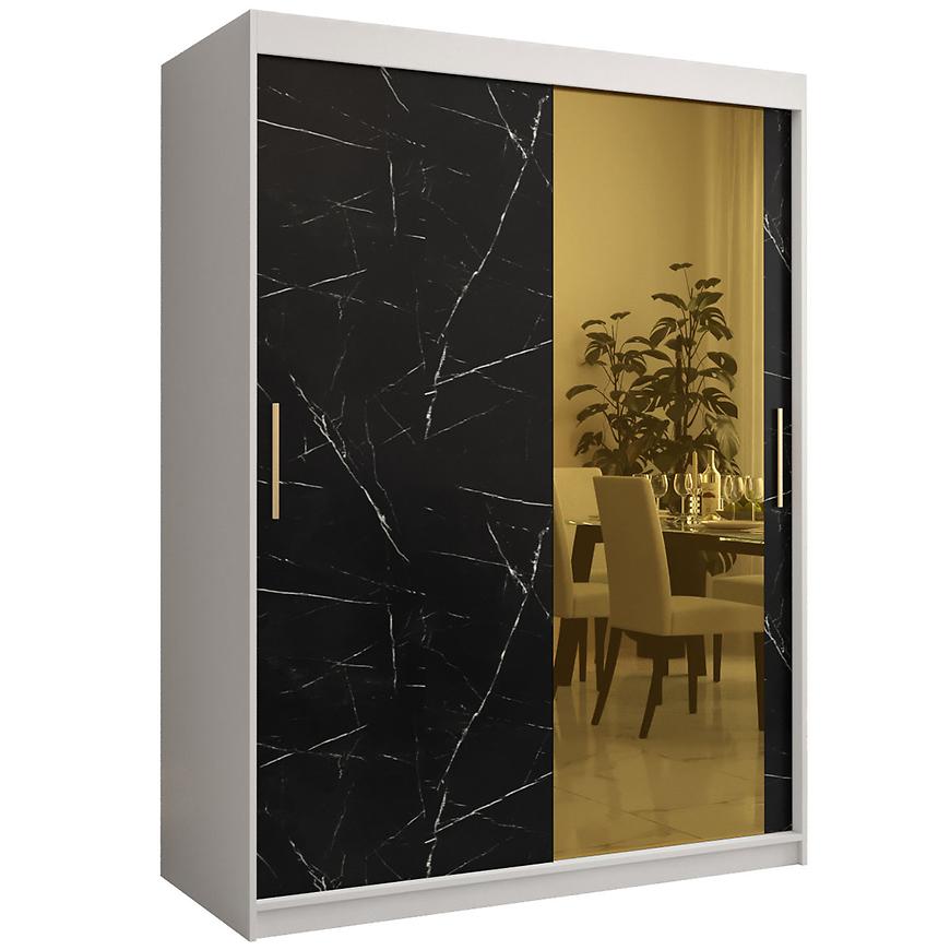 Skříň Platinum T2 150 bílá mramor/černá Baumax