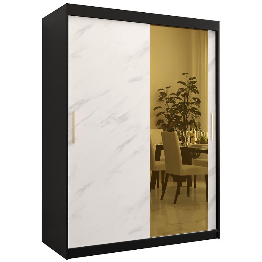 Skříň Platinum T2 150 černá mramor/bílá Baumax