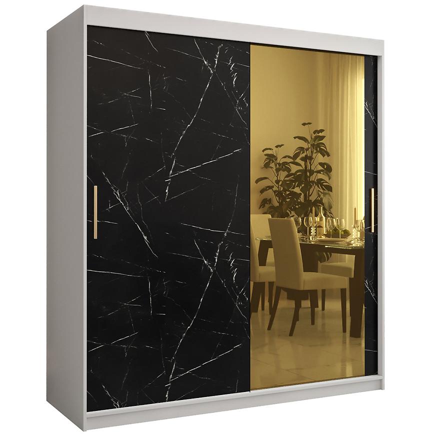 Skříň Platinum T2 180 bílá mramor/černá Baumax