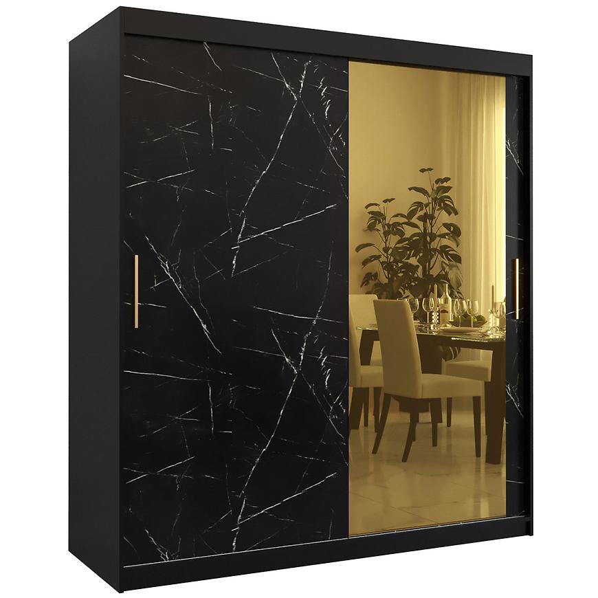 Skříň Platinum T2 180 černá mramor/černá Baumax