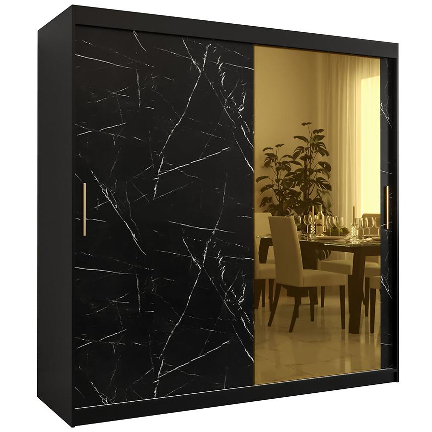 Skříň Platinum T2 200 černá mramor/černá Baumax