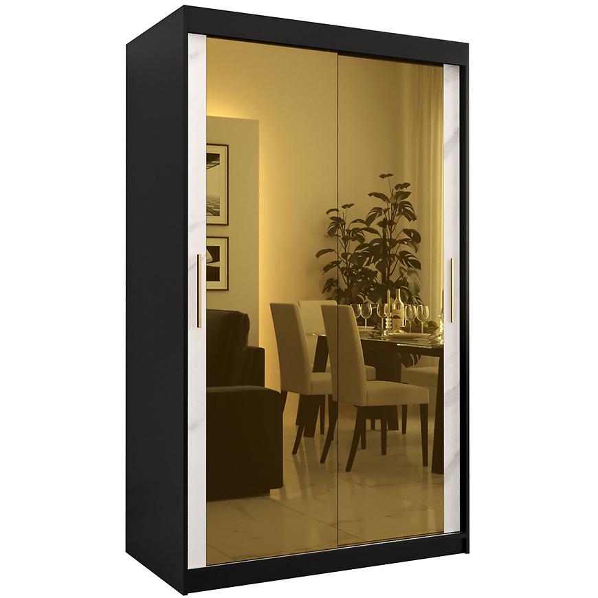 Skříň Platinum T3 120 černá mramor/bílá Baumax