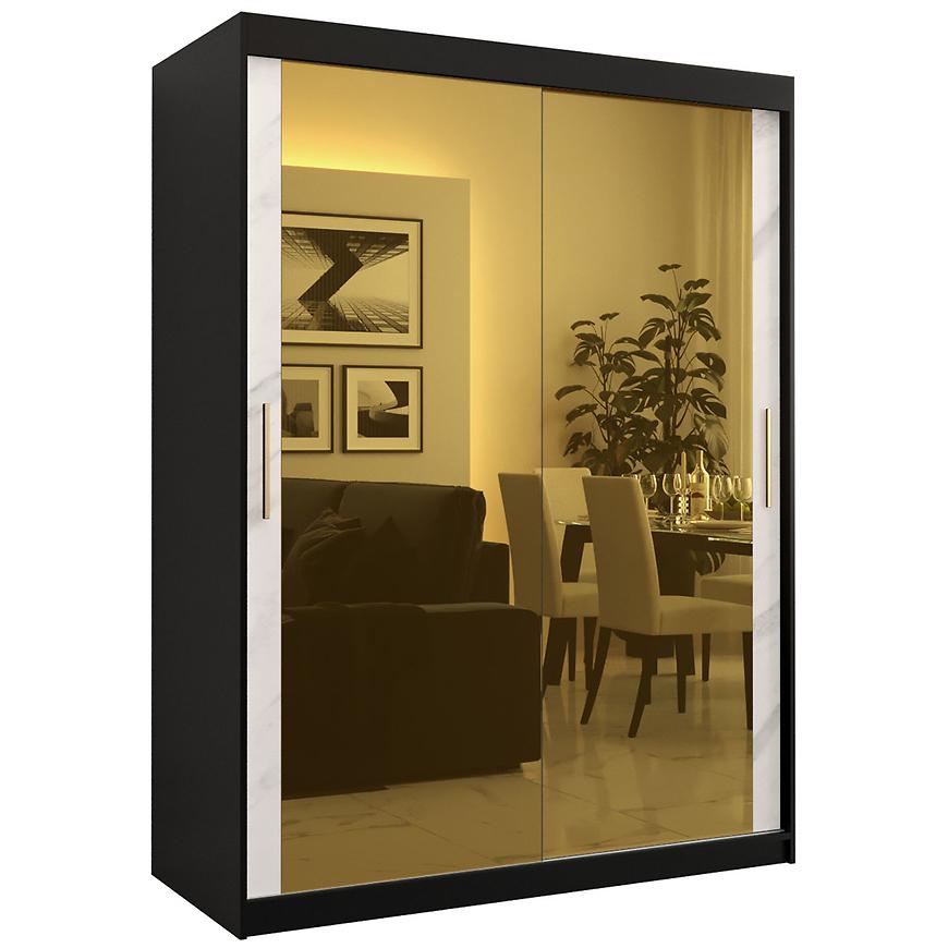 Skříň Platinum T3 150 černá mramor/bílá Baumax