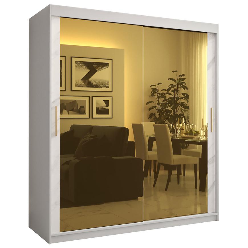 Skříň Platinum T3 180 bílá mramor/bílá Baumax