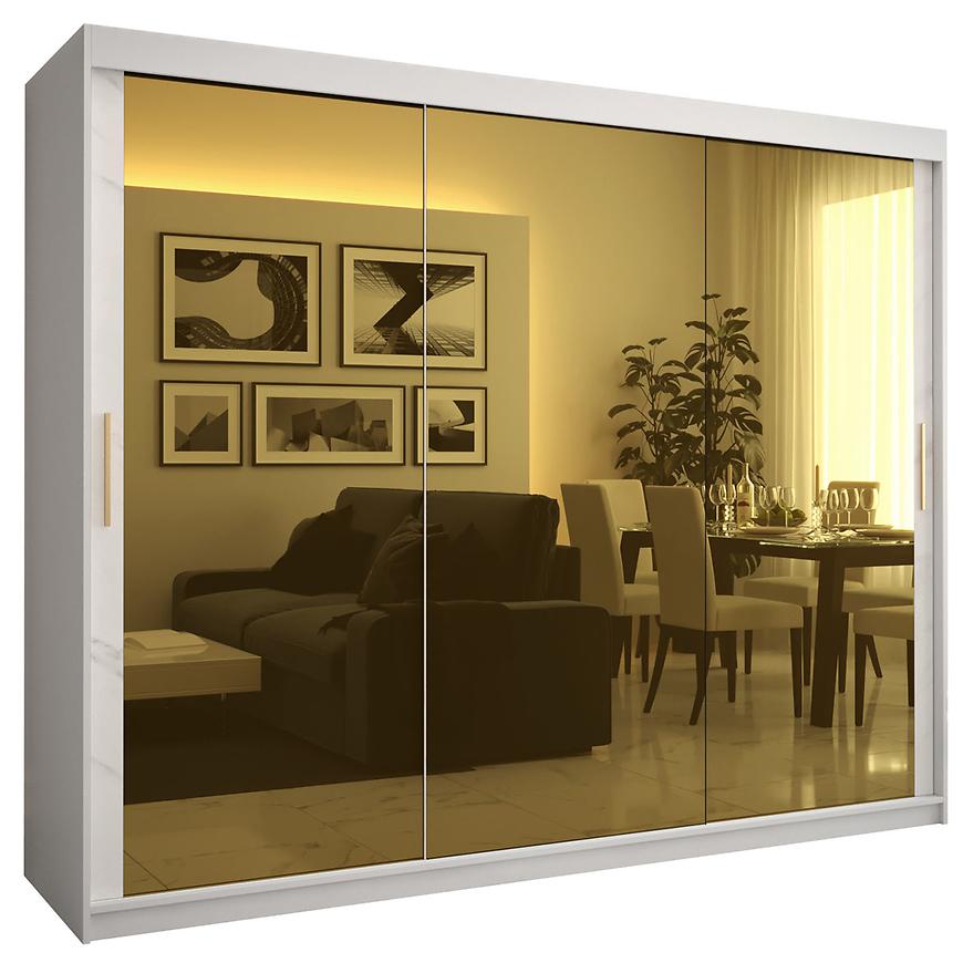 Skříň Platinum T3 250 bílá mramor/bílá Baumax