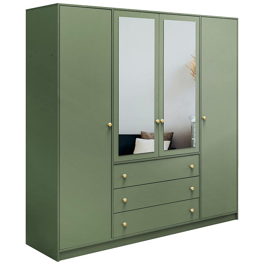 Skříň Siena 2 D4 lahvově zelená / zrcadlo Baumax