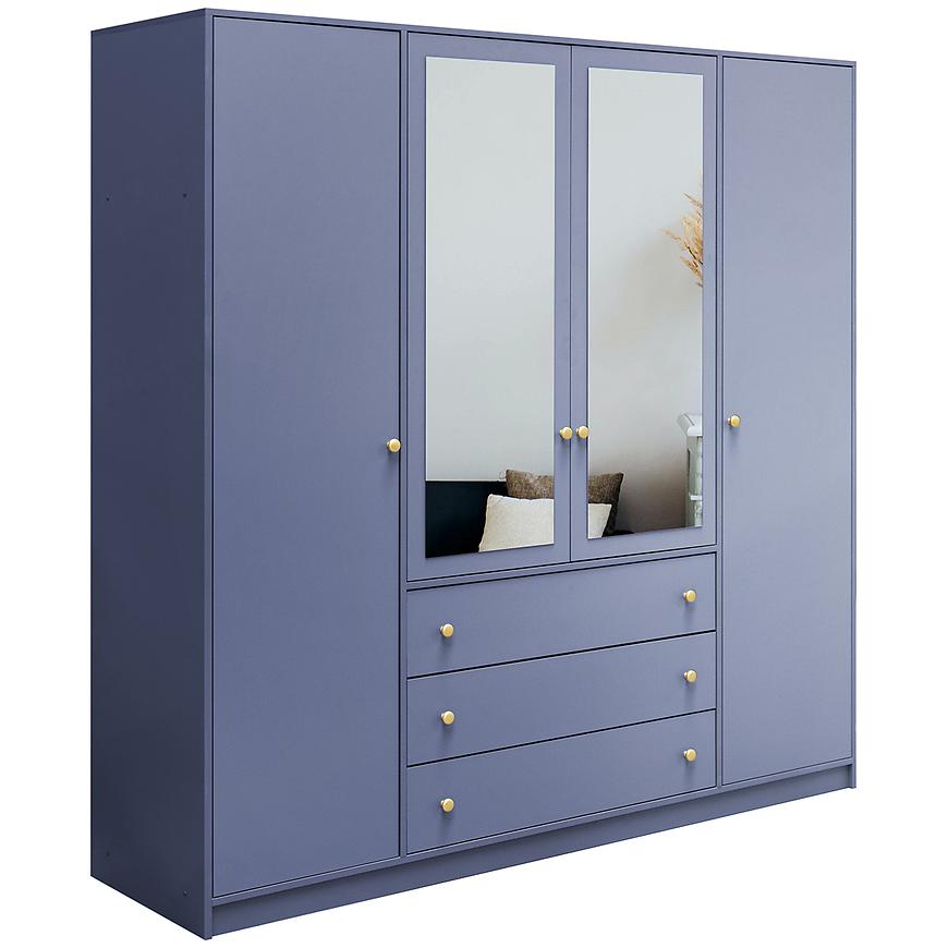 Skříň Siena 2 D4 tlumená modrá / zrcadlo Baumax