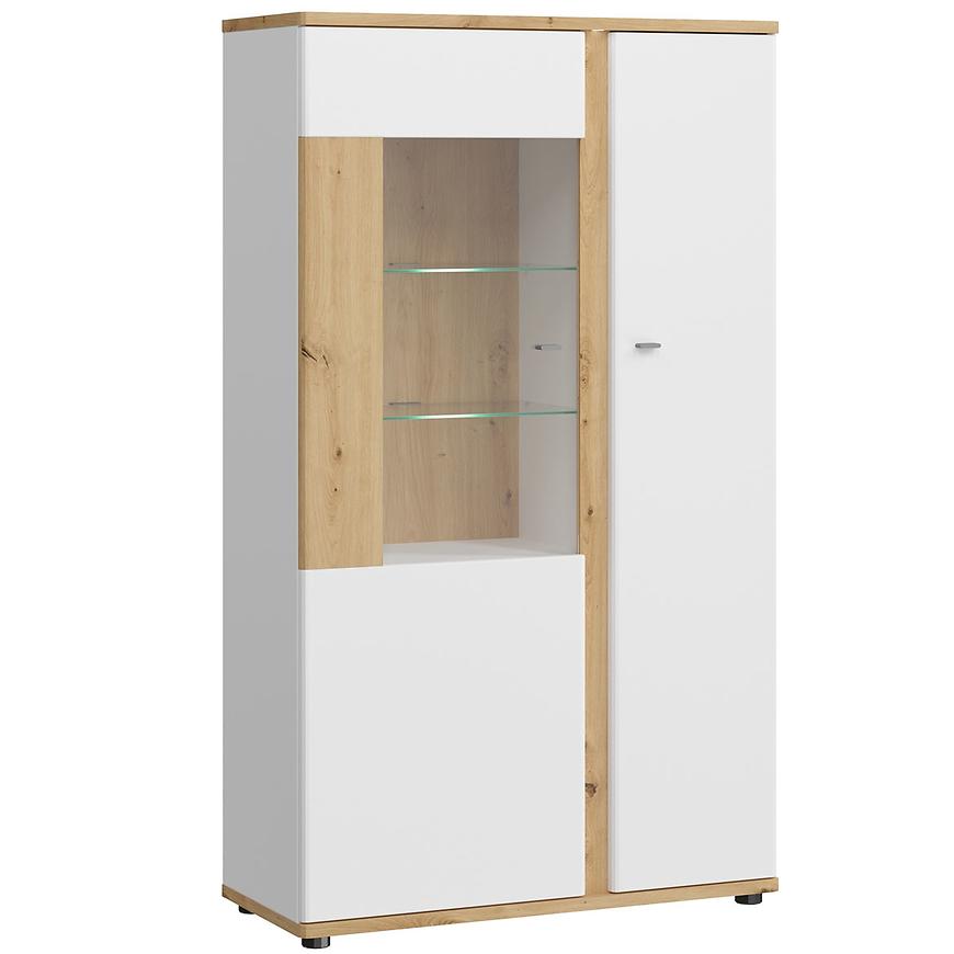 Vitrína Avila 2D AILV02 bílá/dub artisan Baumax