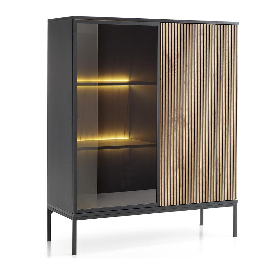 Vitrína Sento WT104 černá/dub wotan Baumax