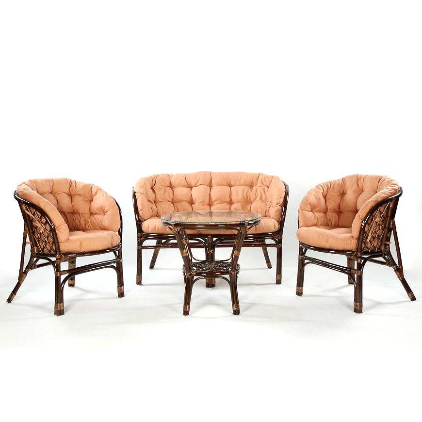 Zahradní ratanová sestava Tropicana tmavě hnědá/cappuccino Baumax