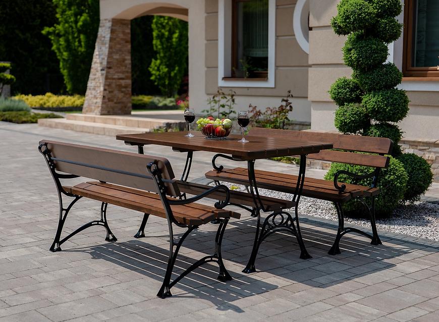 Zahradní souprava Královská 2 s područkami ořech Baumax