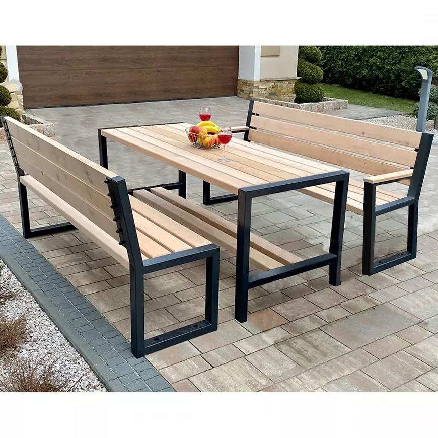 Zahradní souprava Moderní 2 s opěradlem a područkami natur Baumax