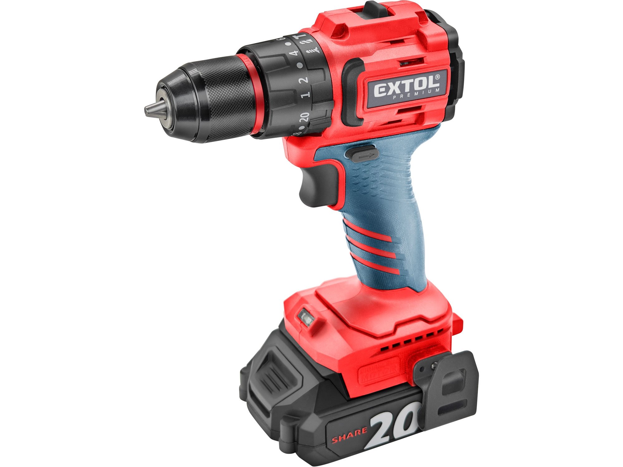 Extol Premium 8891808 SHARE20V aku příklepový vrtací šroubovák 20V 1x2.0Ah