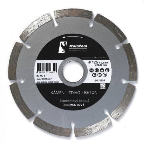 Kotouč diamantový segmentový Ø 125 x 2.2 x 22.23 mm Segment Profi MOLATRADE