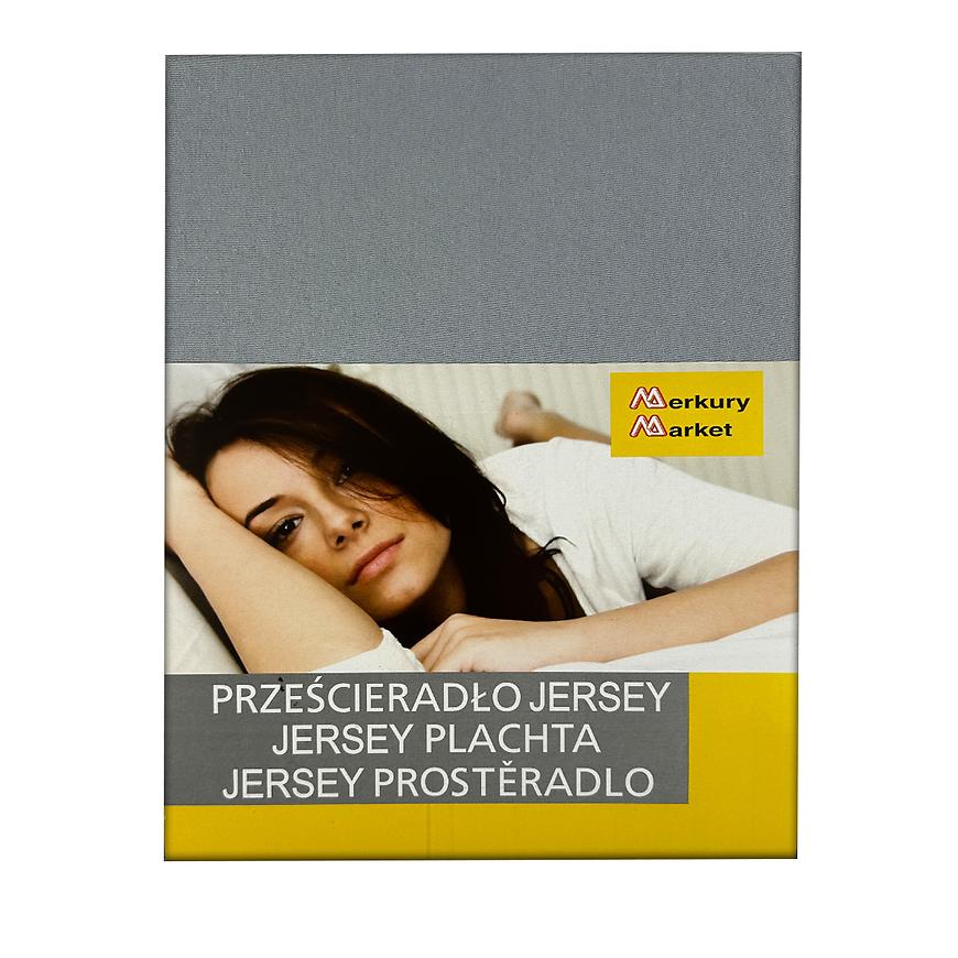 Jersey prostěradlo s napínací gumou 140x200 šedé b.60 Baumax
