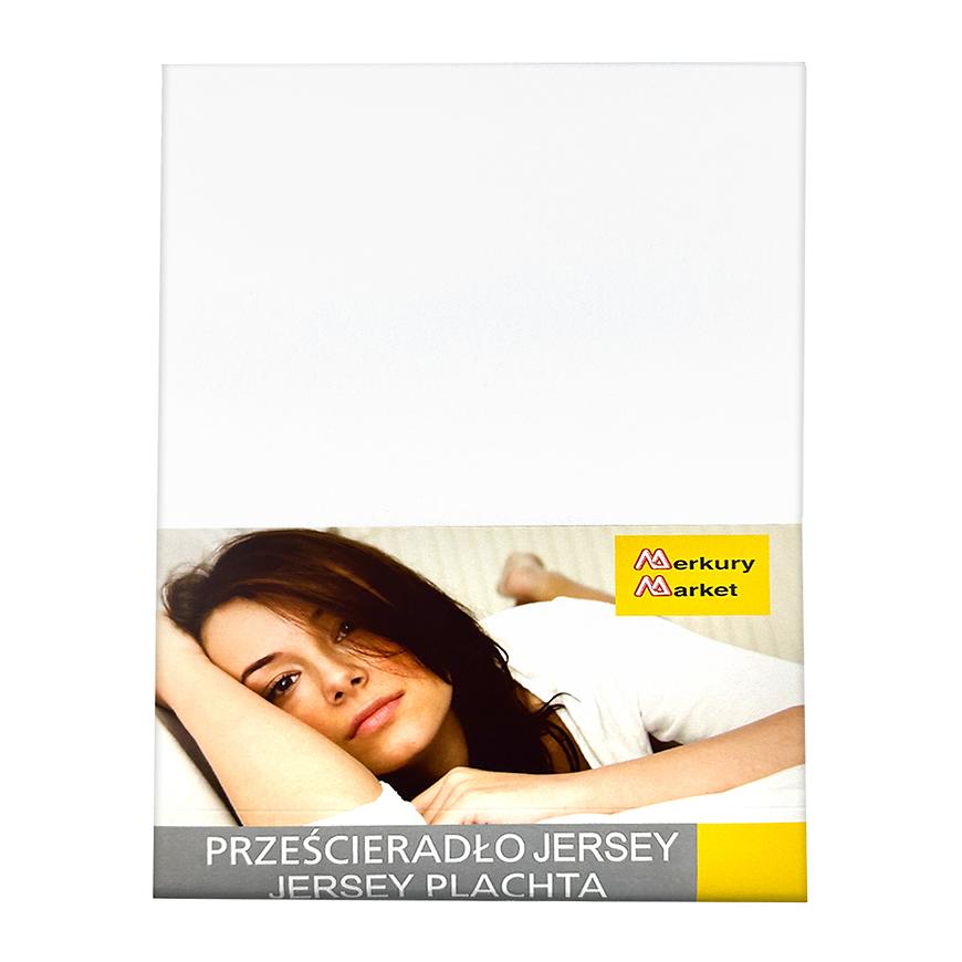 Jersey prostěradlo s napínací gumou 90x200 bílé b.1 Baumax