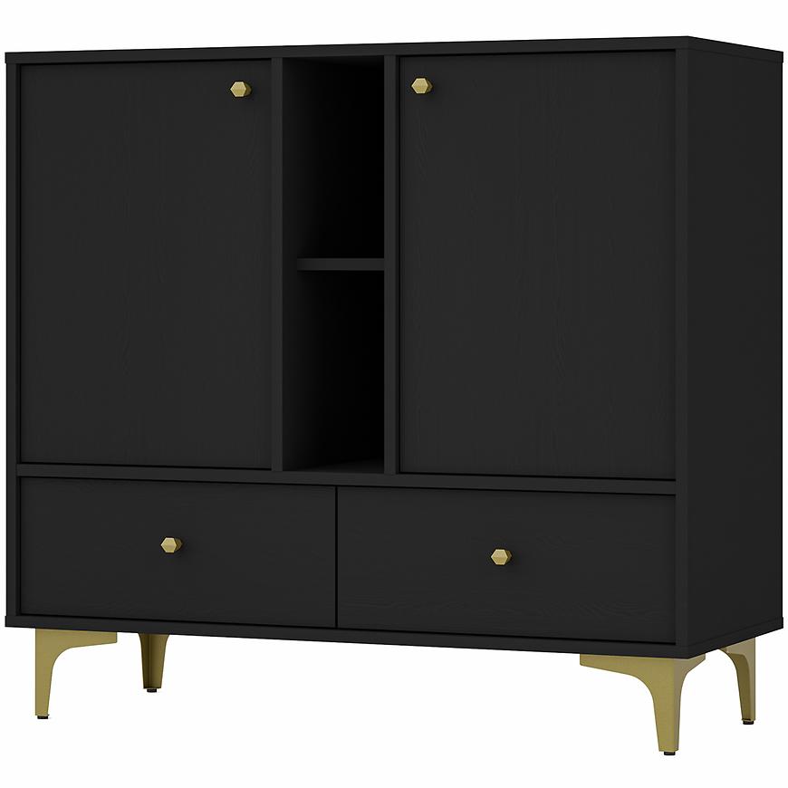 Komoda Tokyo 1 2F 2S černý grafit 825 Baumax