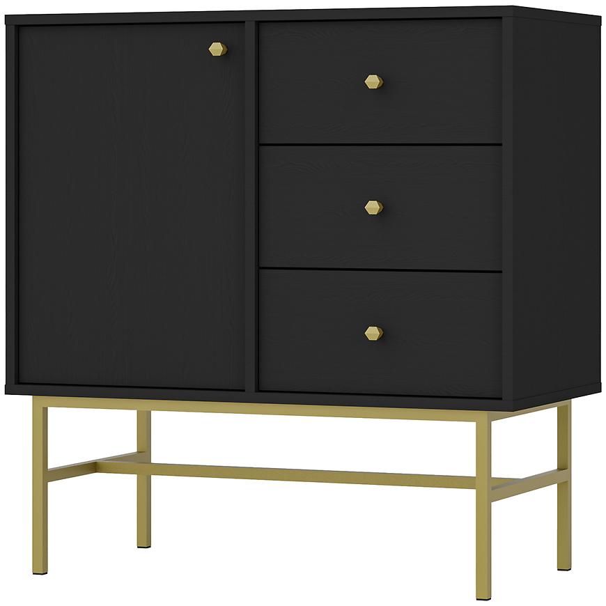 Komoda Tokyo 3 1F 3S černý grafit 814 Baumax