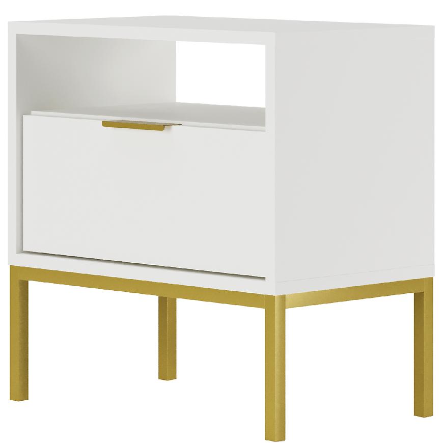 Noční Stolek Austin Bílý/Zlatý Baumax