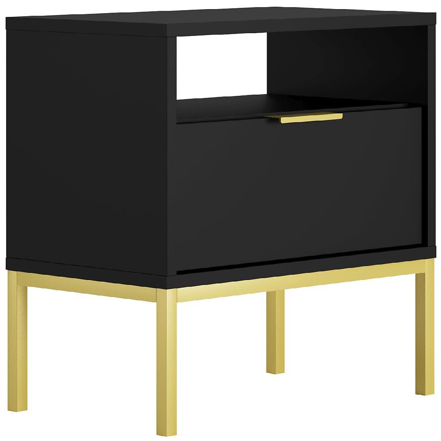 Noční Stolek Austin Černá/Zlatý Baumax