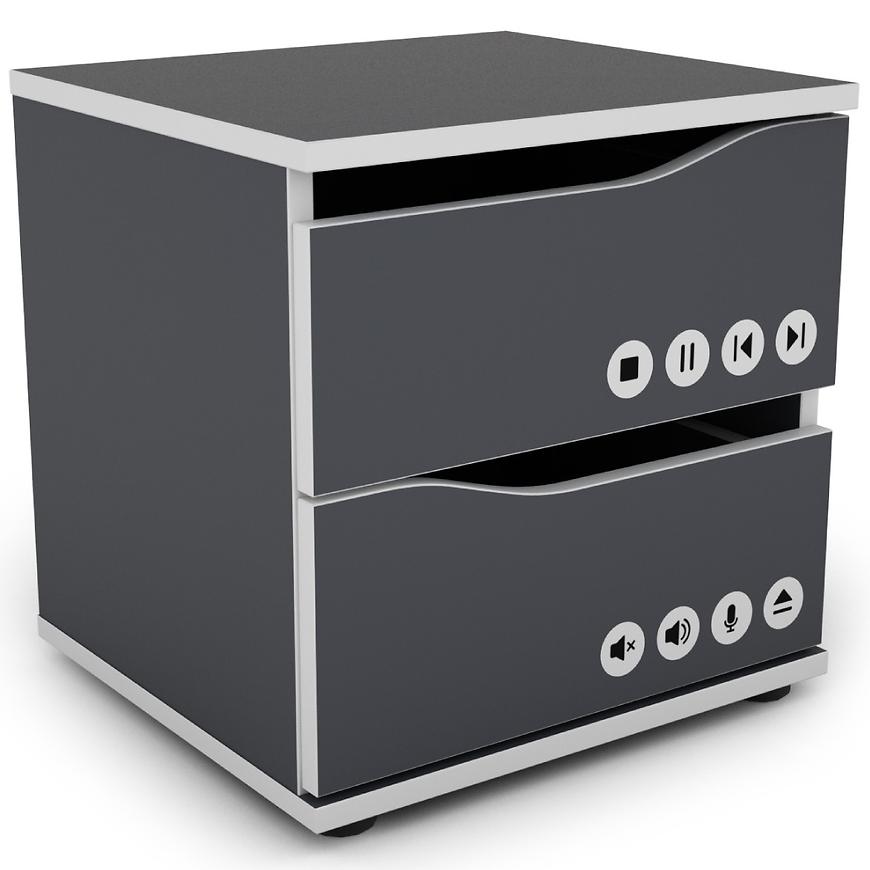 Noční Stolek Matrix 40 2S grafit/bílá Baumax