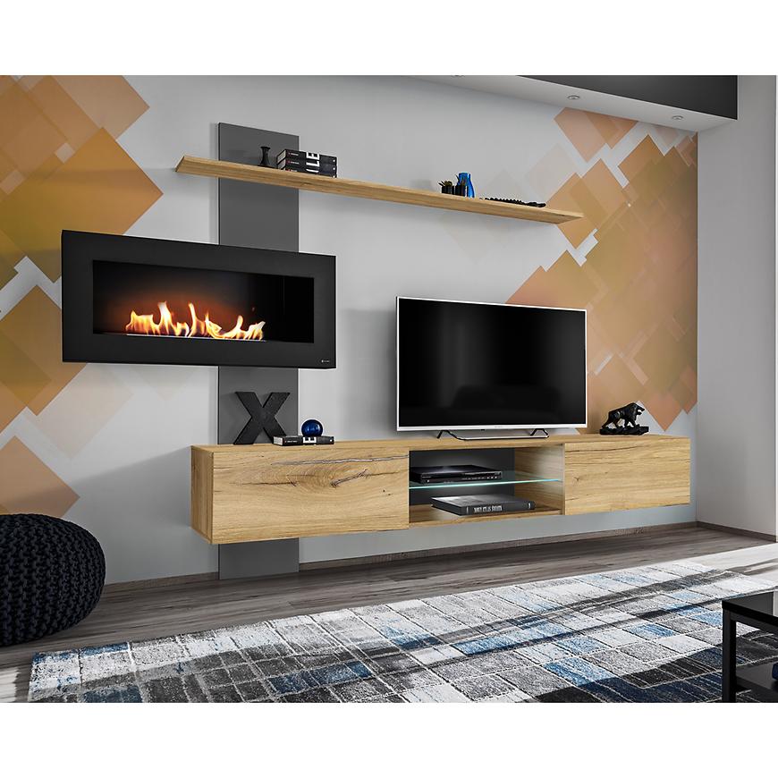 Obývací Stěna Flame B antracyt/dub flagstaff Baumax