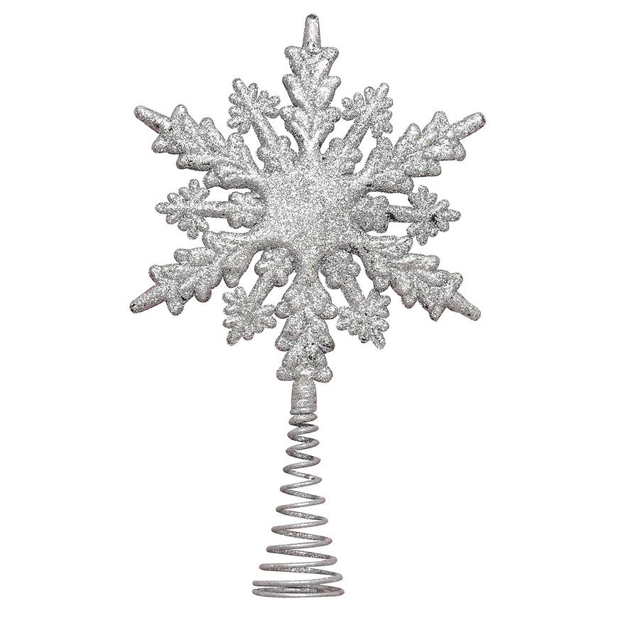 Ozdoba vločka – špice stříbrná Baumax