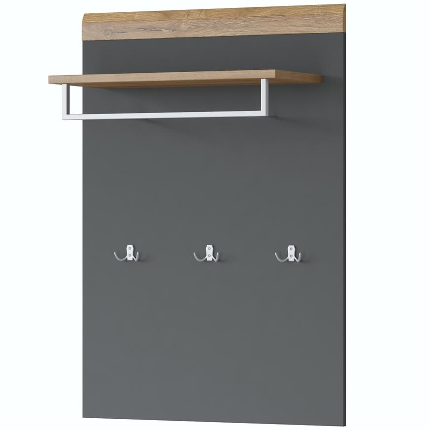 Panel s věšáky Toledo antracit lesk/dub grandson Baumax