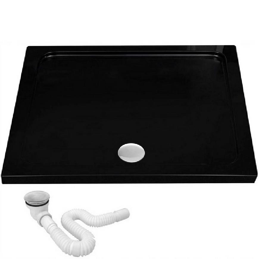 Rea-K4087 sprchová vanička obdélníková savoy black 80x100+syfon REA