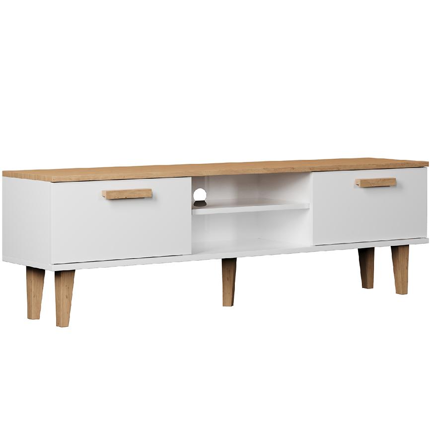 TV Stolek 160 Denver Bílá/Hikora Baumax