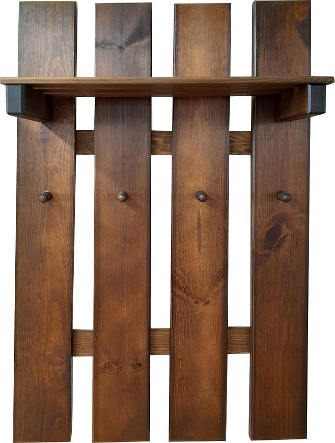 Věšák s policí 4 kovové úchyty dub Baumax