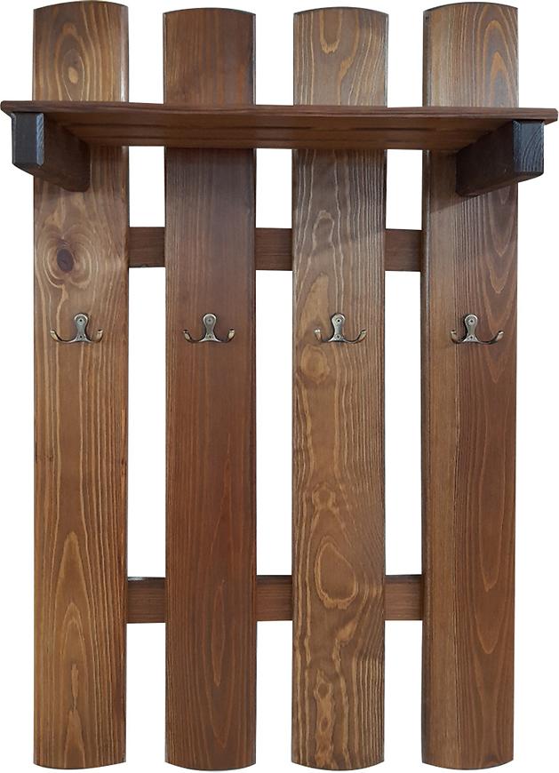 Věšák s policí 4 kovové úchyty hnědá Baumax