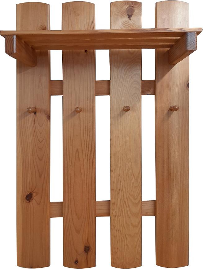 Věšák s policí 4 kovové úchyty olše Baumax