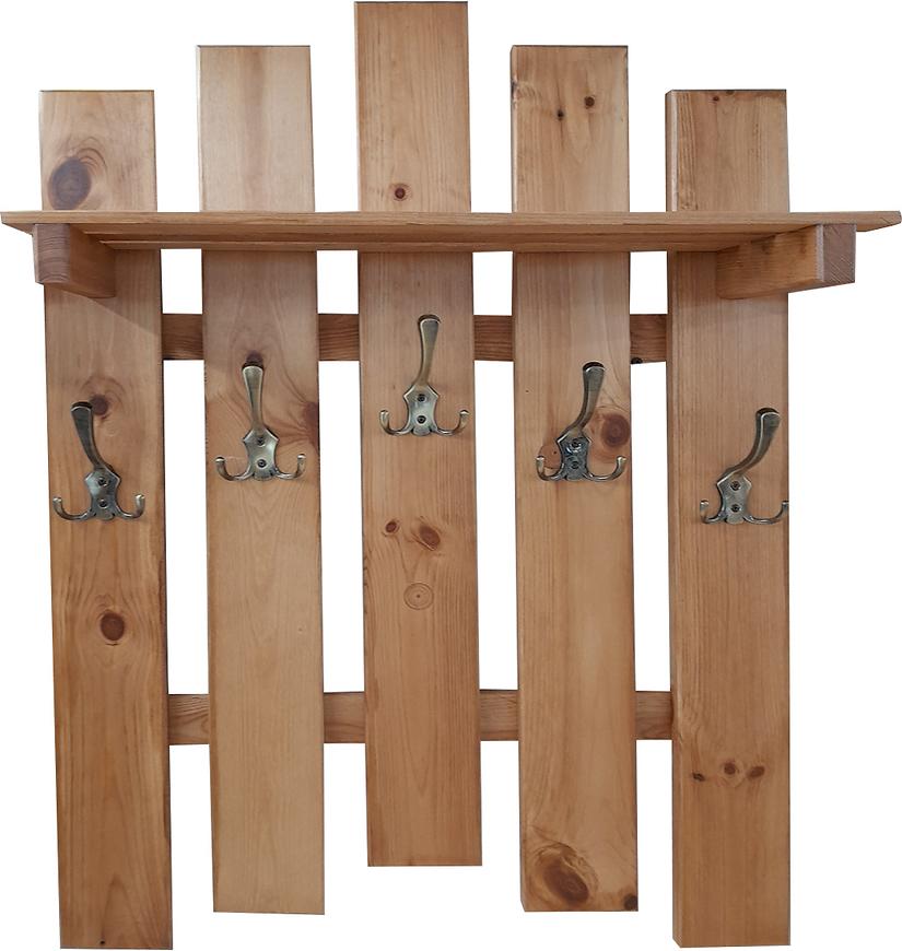 Věšák s policí 5 kovové úchyty olše Baumax