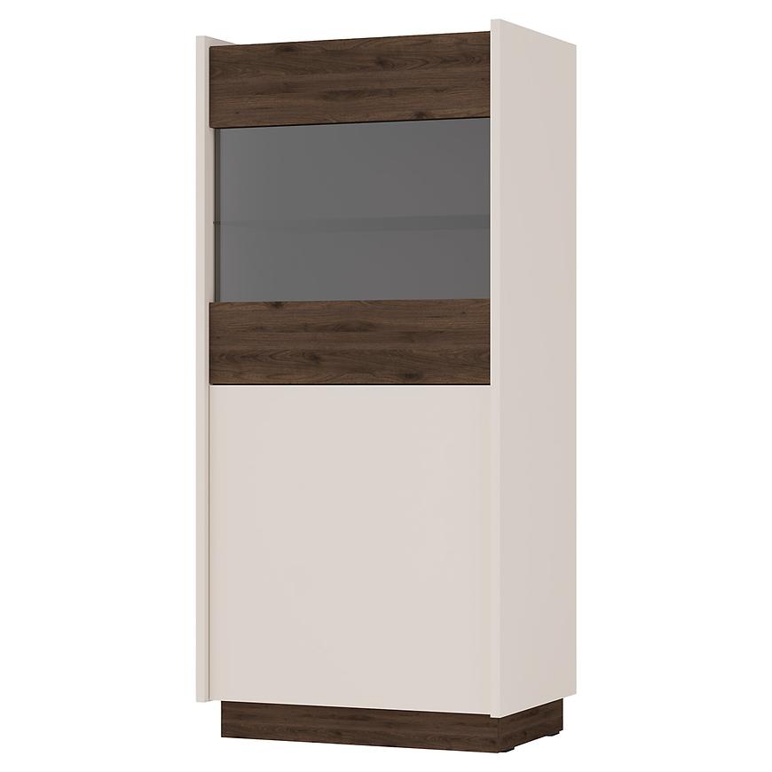 Vitrína 2D Kobe 001 pískově béžová/ořech okapi Baumax