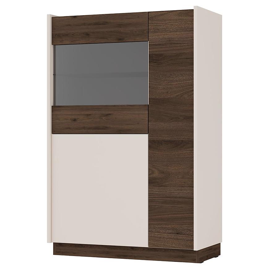 Vitrína 3D Kobe 002 pískově béžová/ořech okapi Baumax