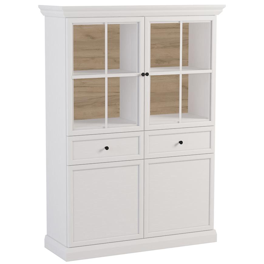 Vitrína Lucca W4D2S bílá opal Baumax