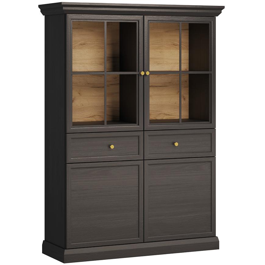 Vitrína Lucca W4D2S černý grafit Baumax