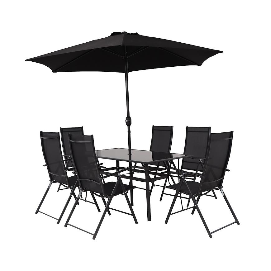 Zahradní sestava Norah Black se slunečníkem Baumax