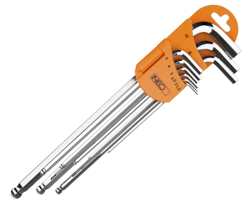 Sada imbus klíčů s kuličkou a magnetem 9ks 1.5-10mm Neo Tools