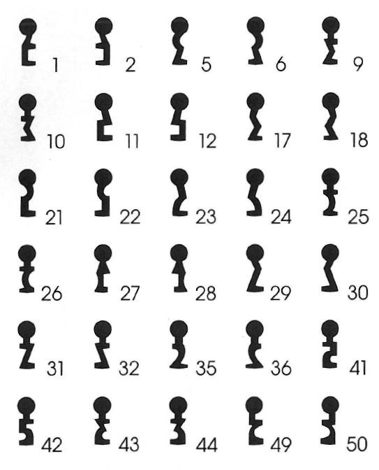 Klíč tvarový obyčejný pro zadlabací zámky - č.49