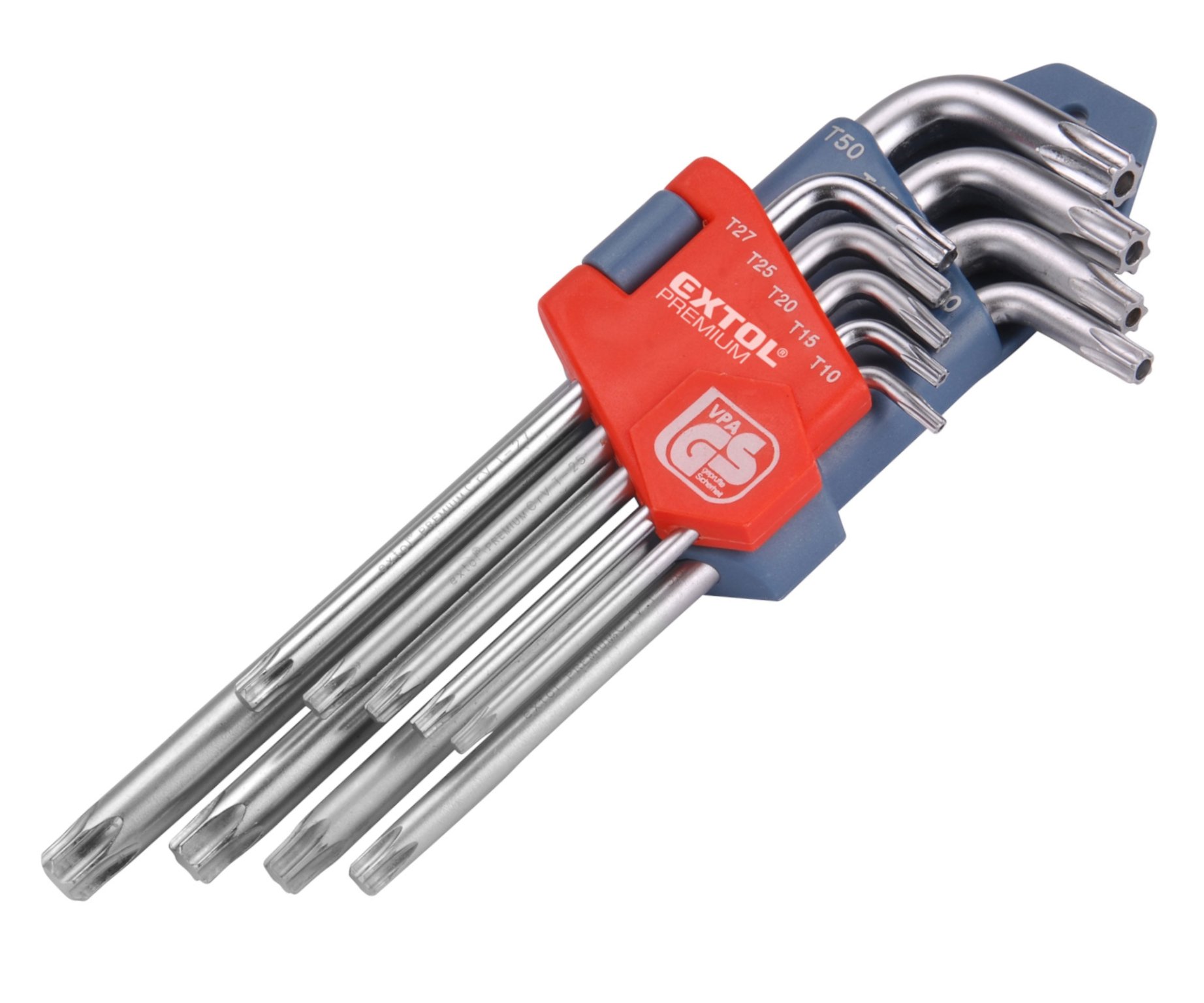 Sada vrtaných torx klíčů 9ks T10-T50 Extol Premium 6601