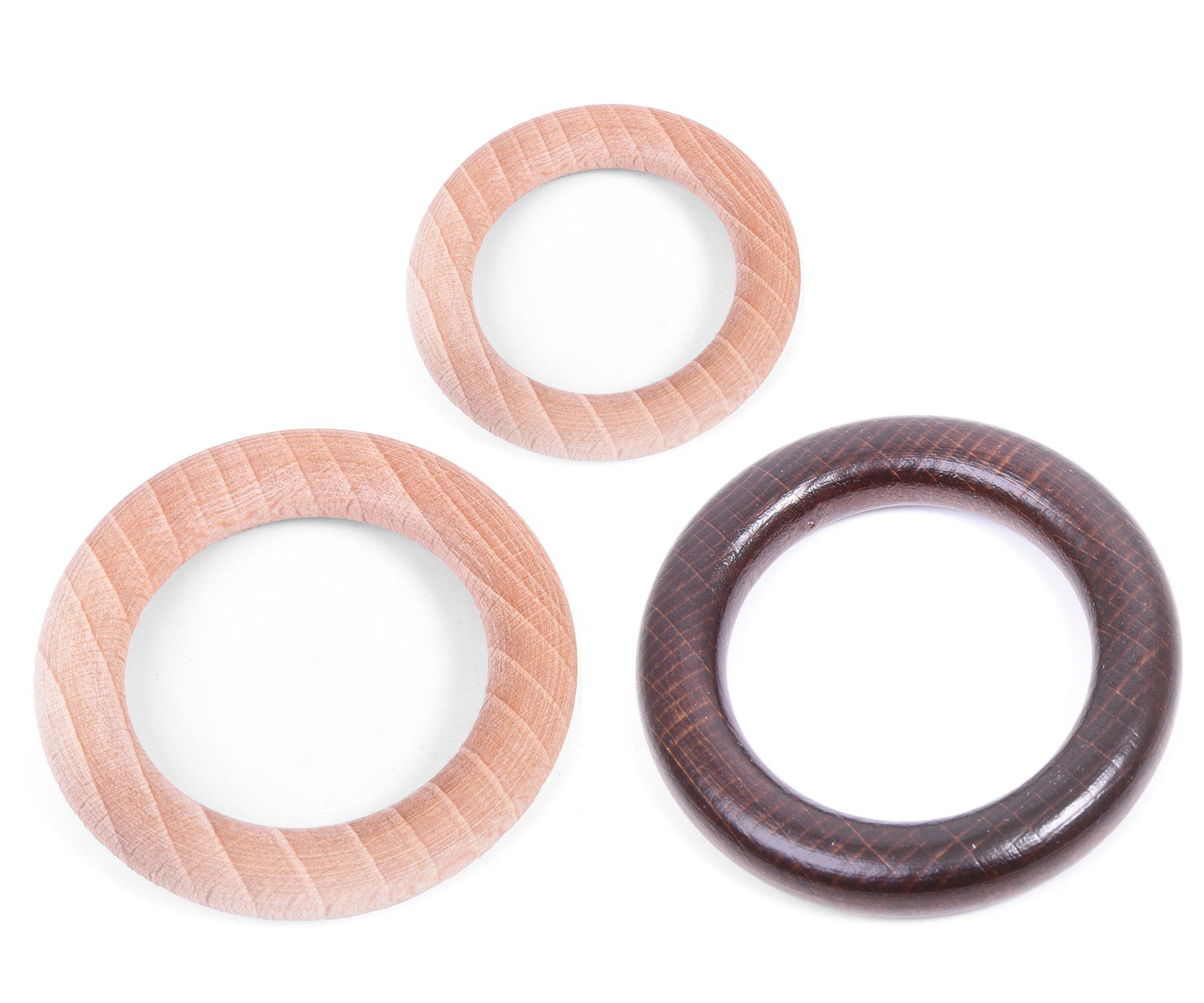 Kroužek záclonový dřevěný - 49/33mm surový