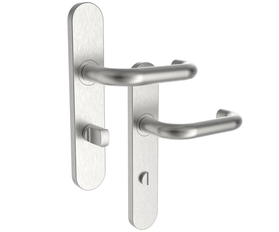 Rostex Perun štítové dveřní kování - klika-klika WC 72mm nerez mat