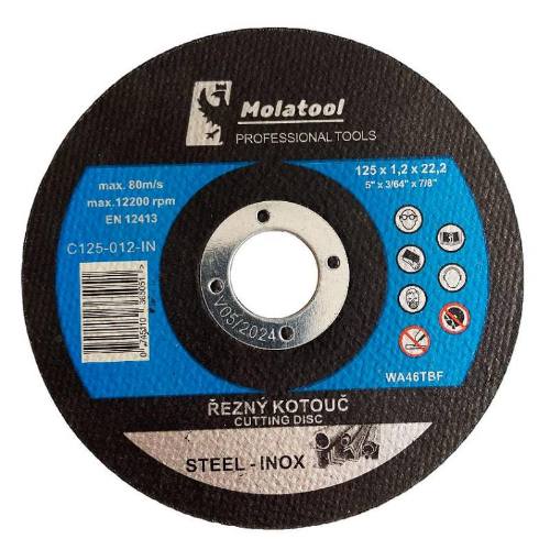Kotouč řezný 125 x 1.2 x 22.2 mm