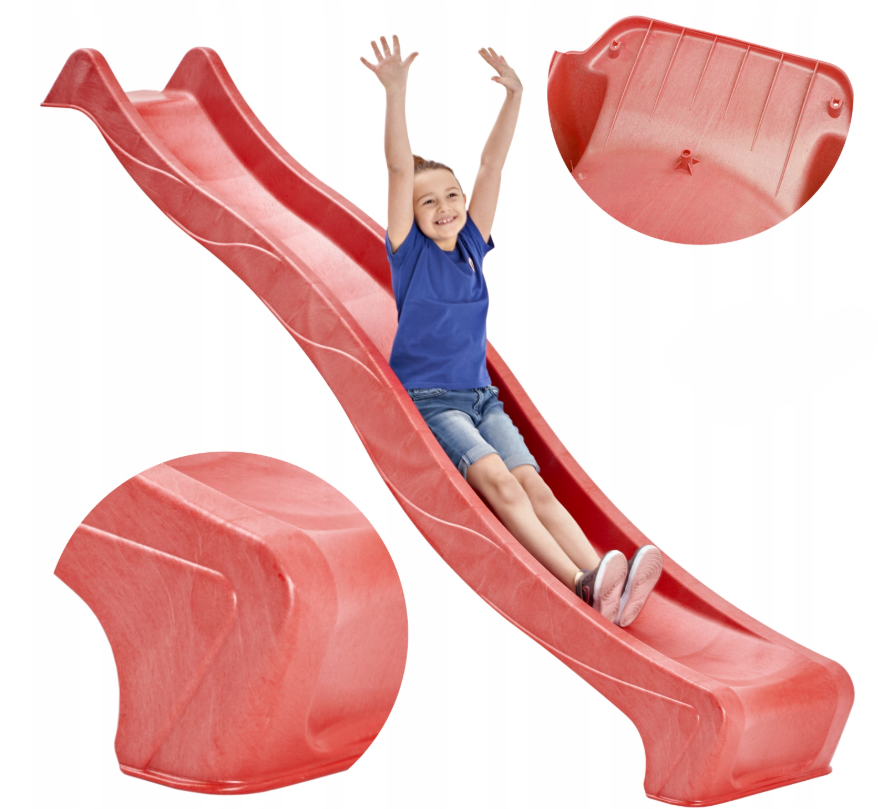 Skluzavka 3m červená HDPE typ'S-line' vodní přípojka JIPOS