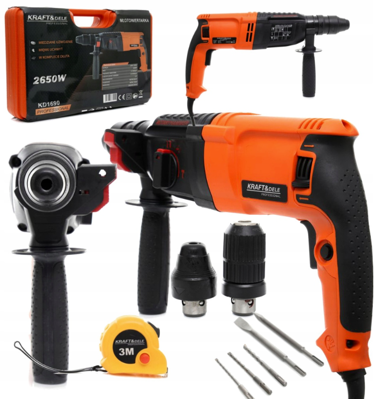 Příklepová vrtačka SDS Plus 2650W KD1690 KRAFT&DELE