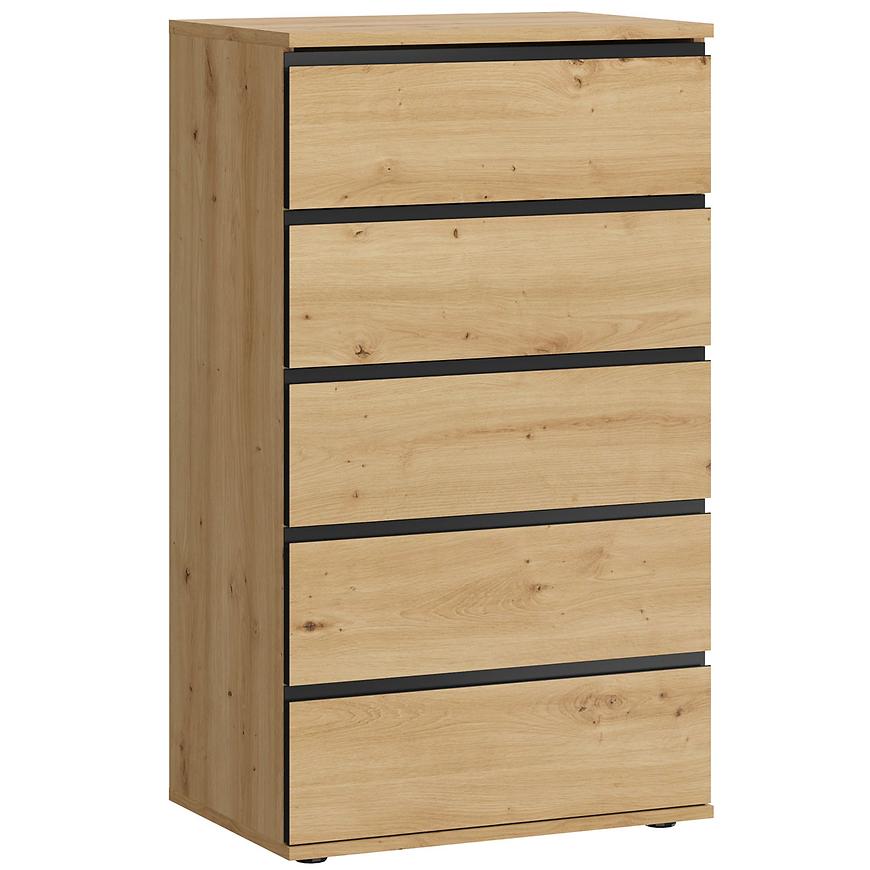 Komoda Naxos 5s dub artisan/dub artisan černá mat Baumax